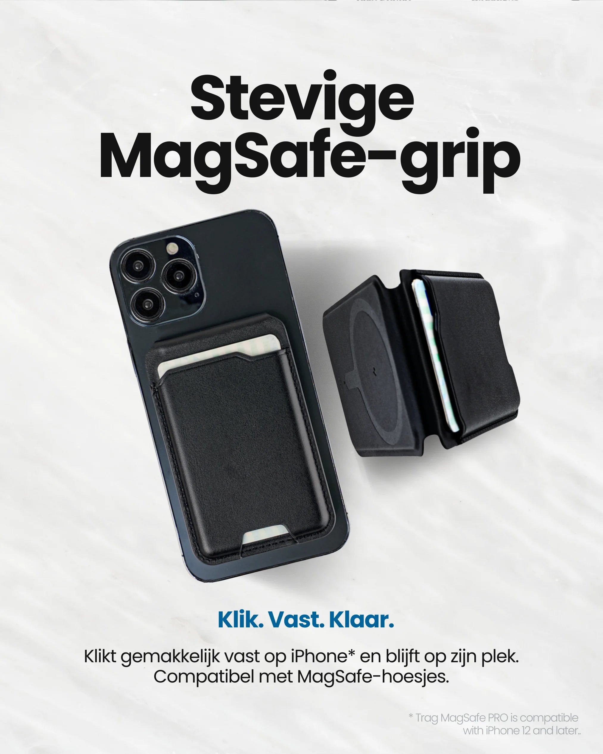 Trag MagSafe Wallet Large - Apple Find My- traceerbare pasjeshouder met stevige MagSafe-grip