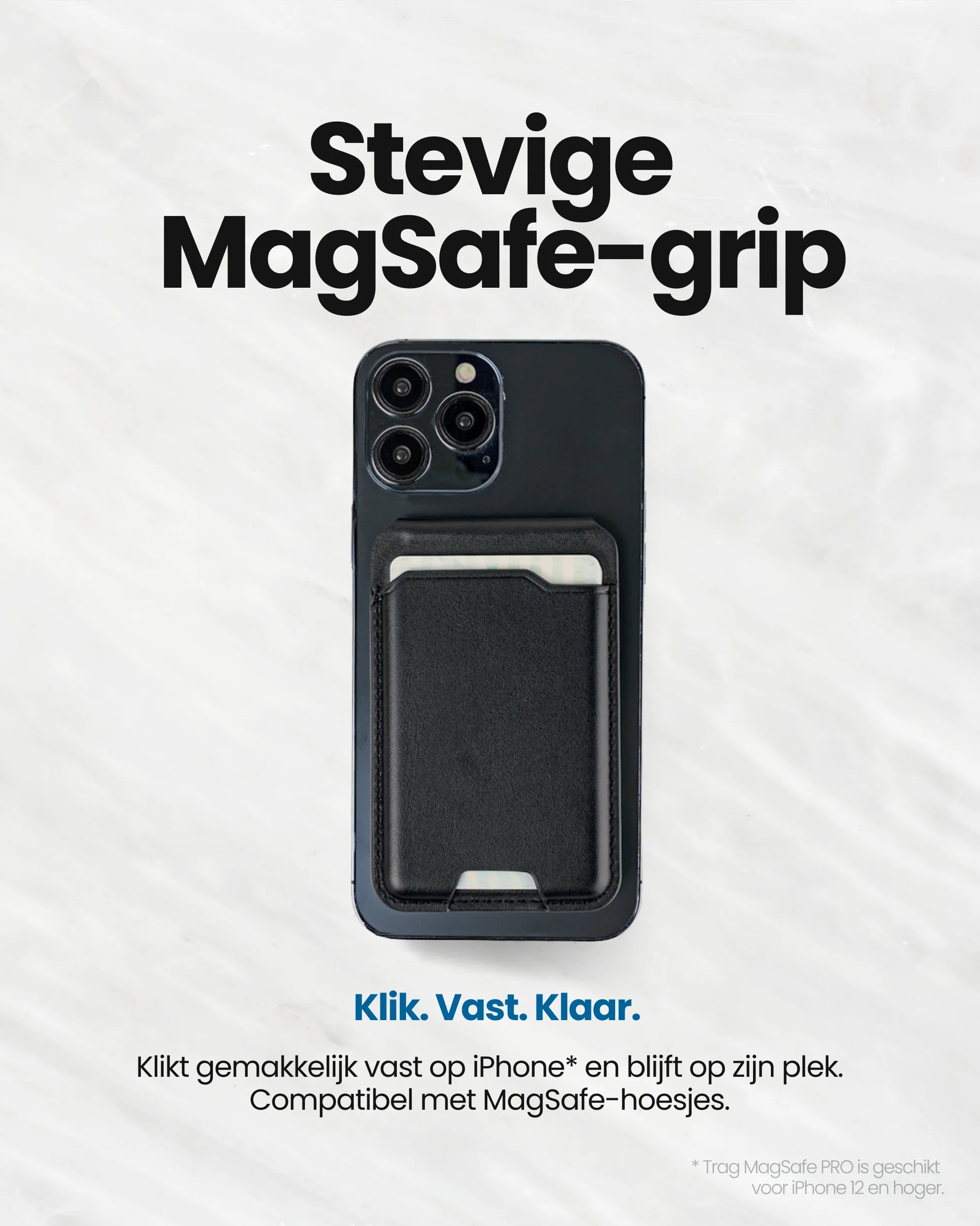 Trag MagSafe Wallet Small - Apple Find My- traceerbare pasjeshouder met stevige MagSafe-grip