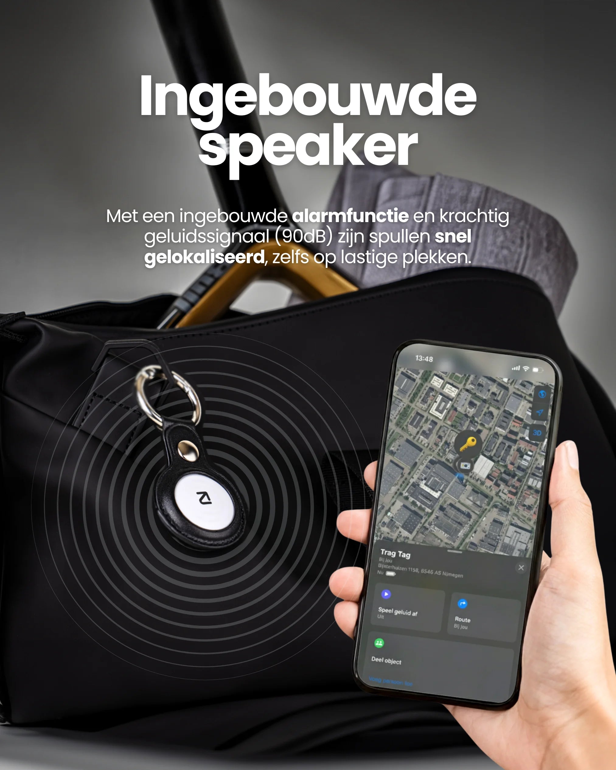 Trag Tag - Apple Android Tracker - Ingebouwde speaker met alarmfunctie  van 90dB