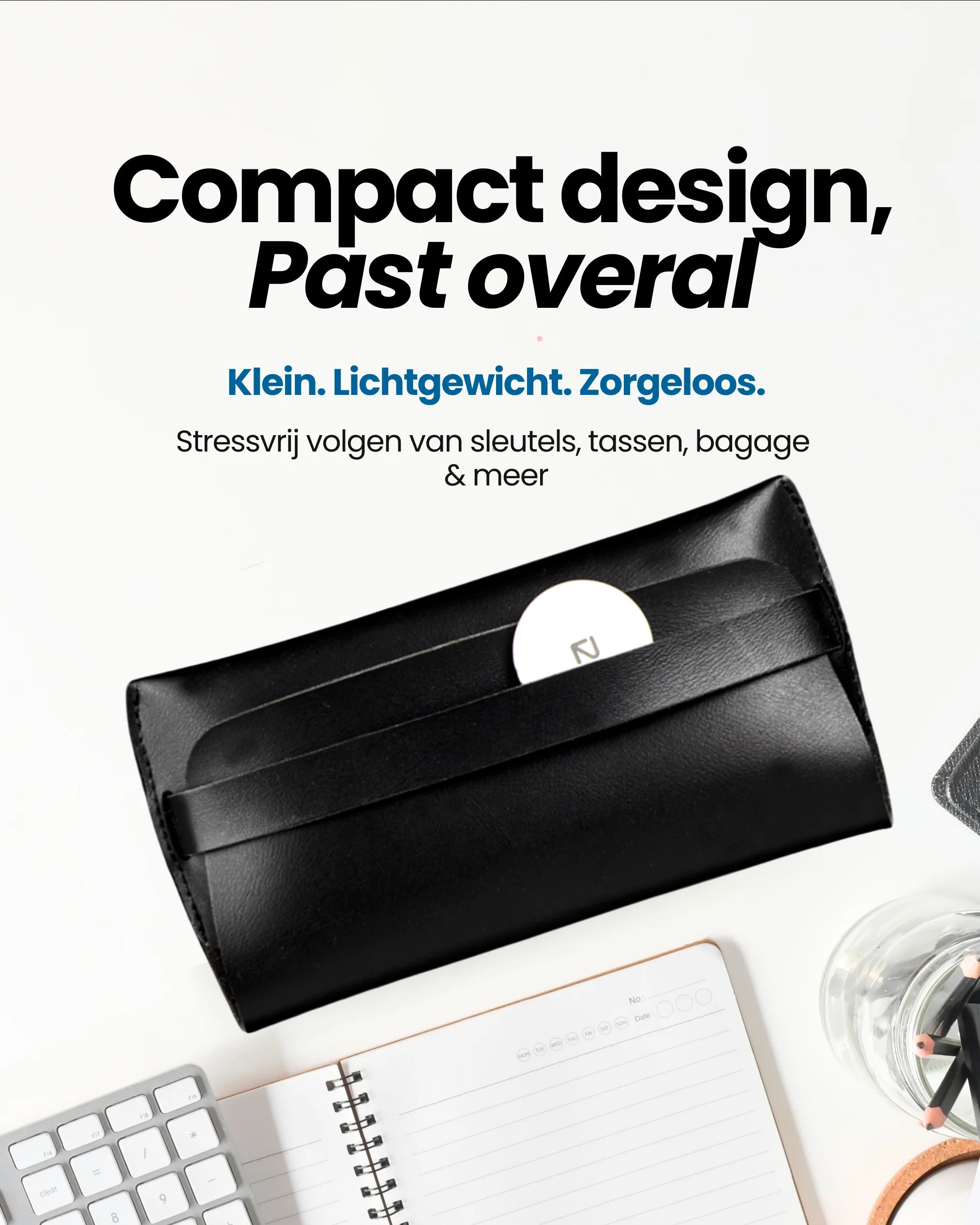 Trag Tag - Apple & Android - Compacte sleuteltracker voor het stressvrij volgen van sleutels, tassen, bagage & meer