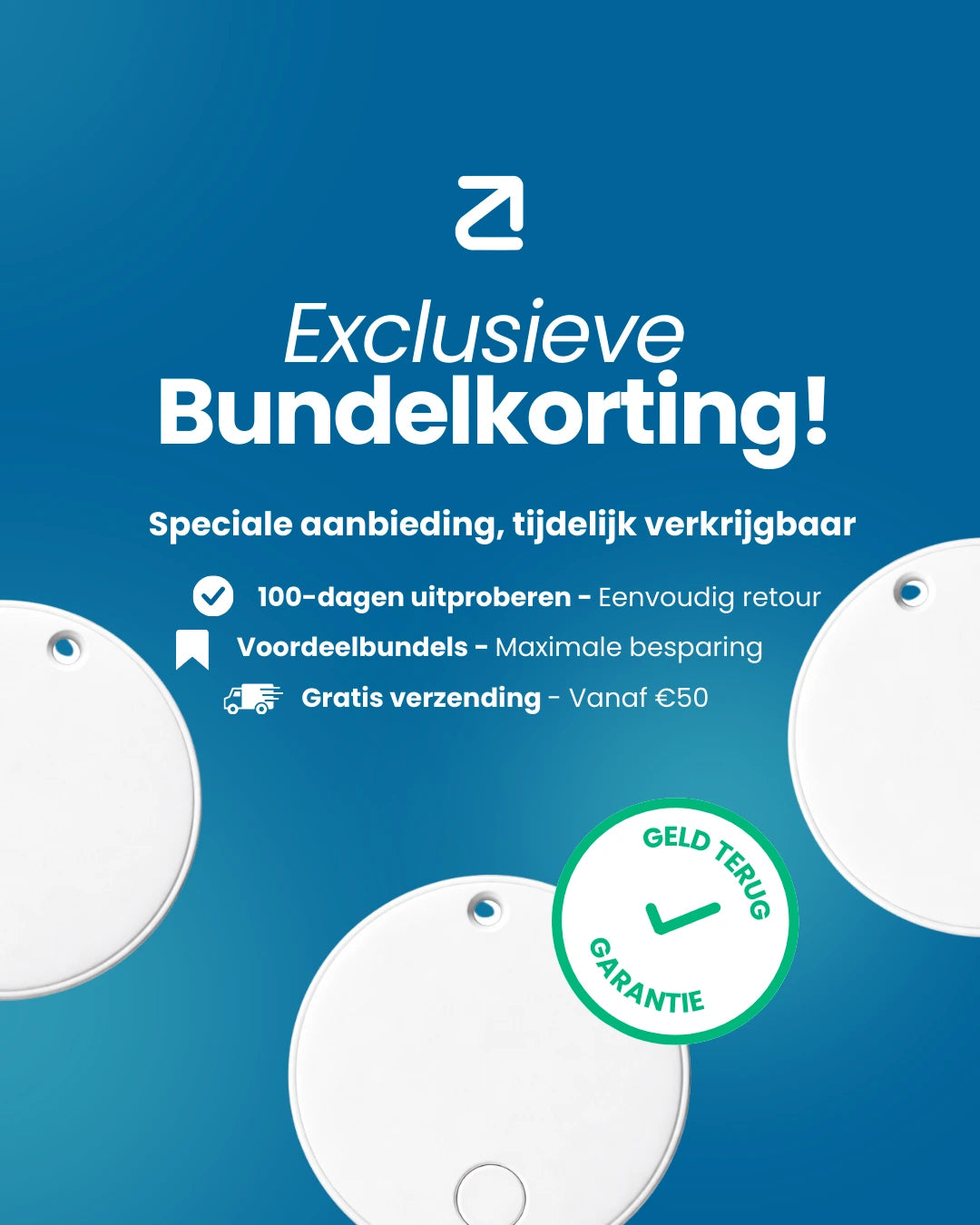 Trag Tag - Apple & Android + Sleutelhanger zwart - Trag