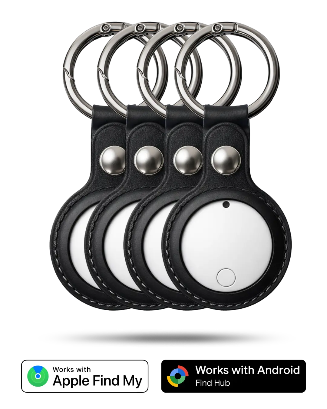 Trag Tag - Apple & Android + Sleutelhanger zwart