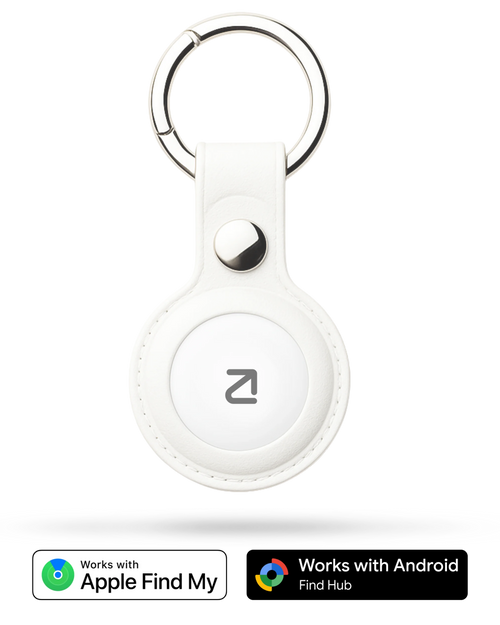 1 stuk Trag Tag - Apple & Android + Sleutelhanger Wit - Trag