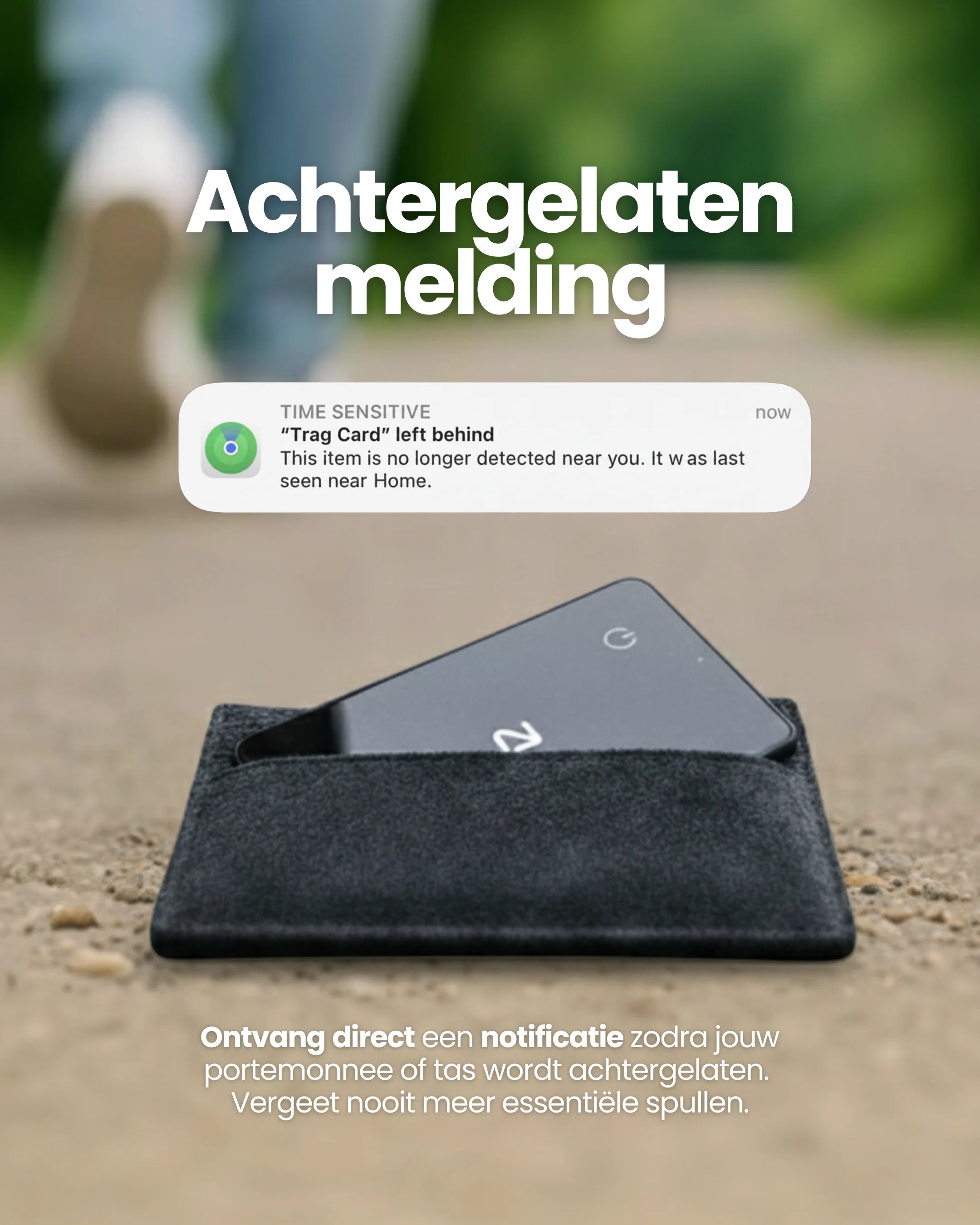 Trag Card - Apple Wallet Tracker - Trag - Achtergelaten melding - Direct notificaties ontvangen