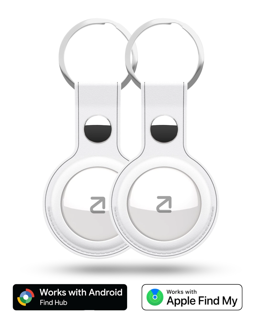 Trag Tag - Apple & Android + Sleutelhanger wit - Trag