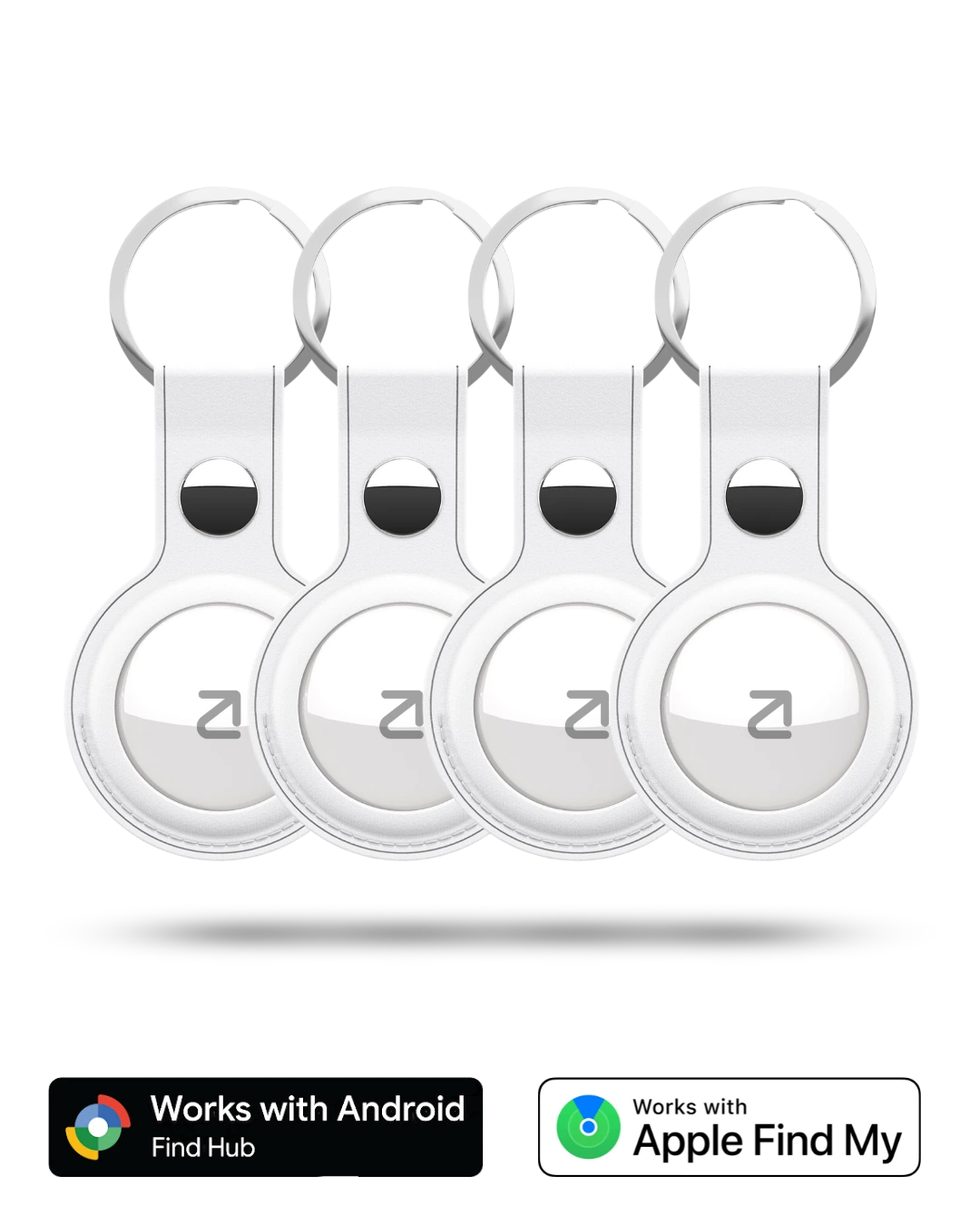 Trag Tag - Apple & Android + Sleutelhanger wit - Trag