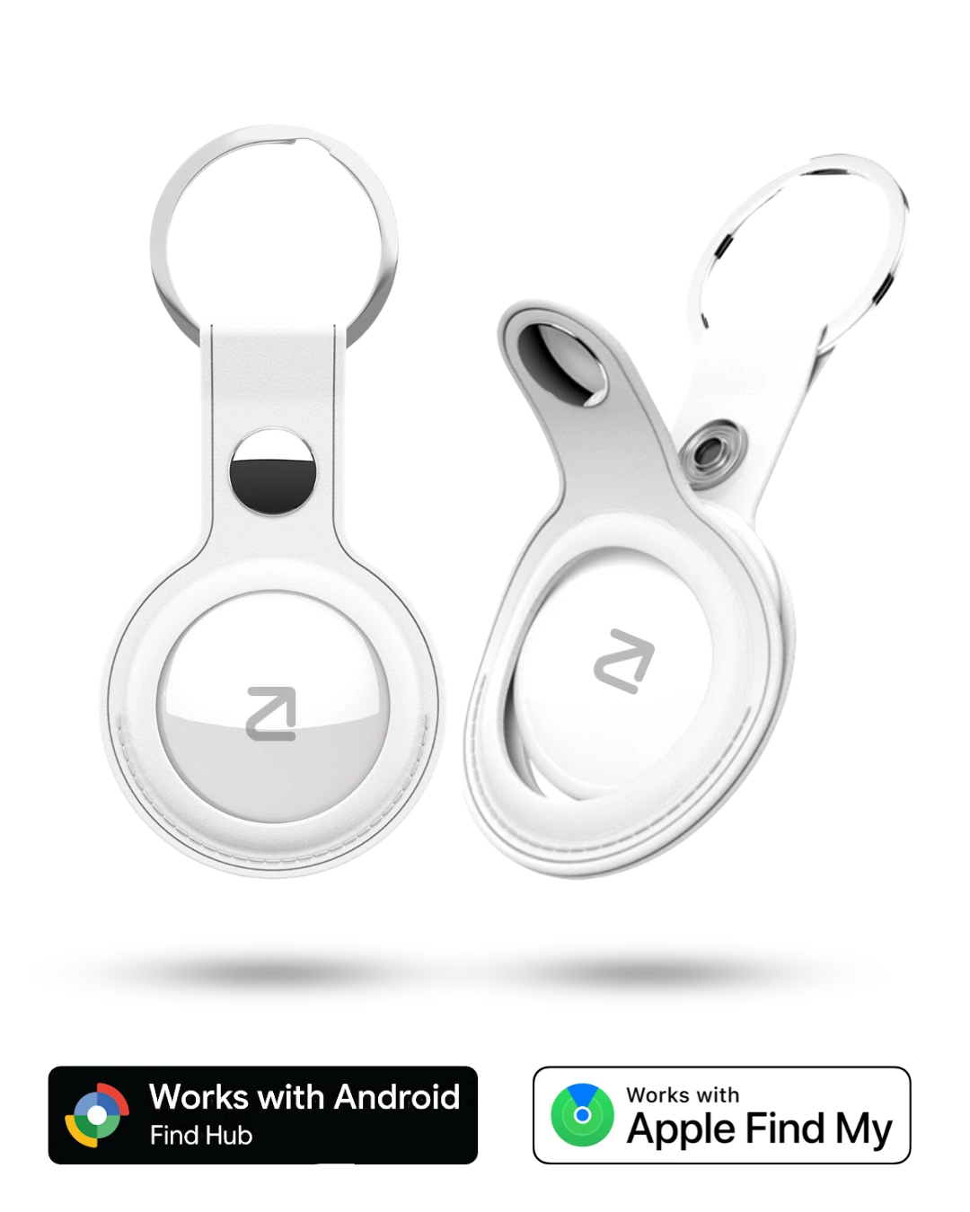 Trag Tag - Apple & Android + Sleutelhanger wit - Trag
