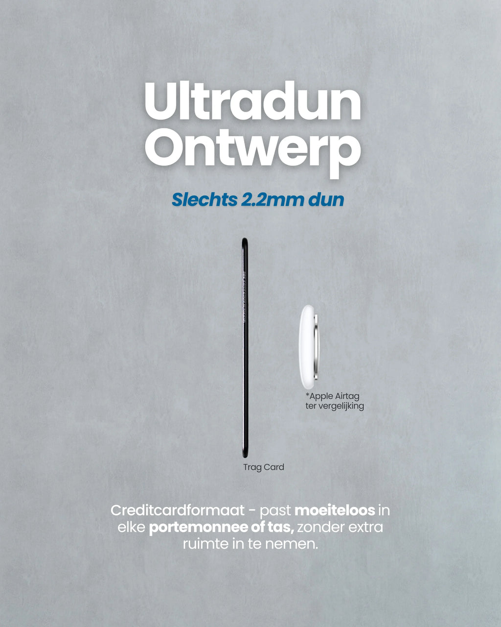 Trag Card - Apple Wallet Tracker - Trag - Ultradun ontwerp - Slechts 2.2mm dun